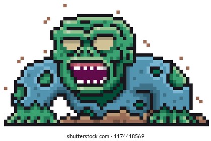 Vector illustration of Cartoon Zombie - Pixel design