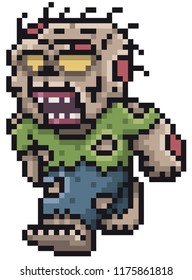 Vector illustration of Cartoon Zombie - Pixel design