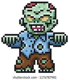 Vector illustration of Cartoon Zombie - Pixel design