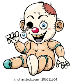 Vector illustration of Cartoon Zombie Toy
