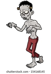 Vector illustration of Cartoon Zombie walking