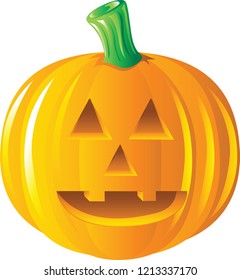 Vector Illustration of a carved Halloween pumpkin, Jack O lantern