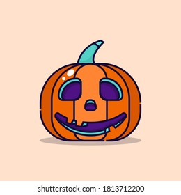 Vector illustration of a carved pumpkin for halloween decoration 