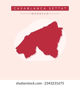 Vector illustration vector of Casablanca-Settat map Morocco