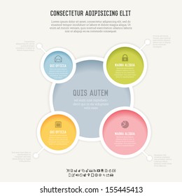 Vector illustration of cascading circle colorful banner backgrounds.