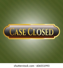Vector Illustration of Case Closed gold shiny emblem