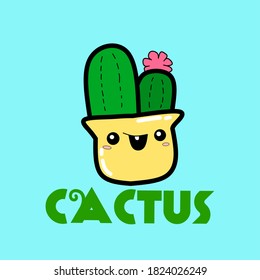 vector illustration of a case with the word "CACTUS", which can be used as a logo and icon for plant content.