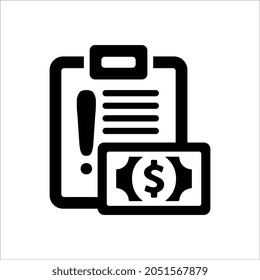 Vector illustration of cash claim and contract icon