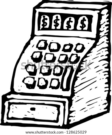 Vector illustration of a cash register