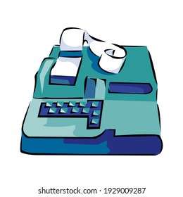 Vektorgrafik der Kasse auf weißem Hintergrund.