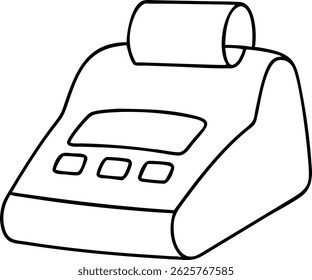 Vector illustration of a cash register silhouette for business transactions