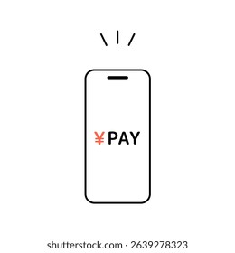 Vector Illustration of Cashless Payment Using Smartphone