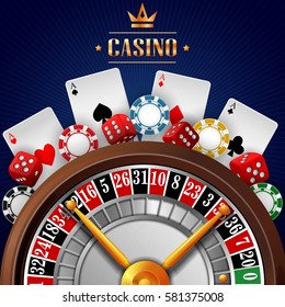 Vector illustration of Casino background with gambling element
