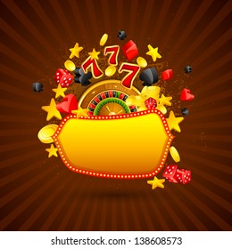 vector illustration of casino background with roulette