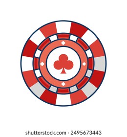 Ilustración vectorial de un chip de casino en un estilo simple: diseño limpio y minimalista para juegos de azar y temas de entretenimiento