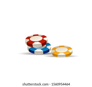 Vector illustration of casino chips for design work