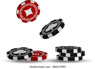 Vector illustration Casino chips on white background