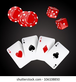 Vector illustration of casino elements