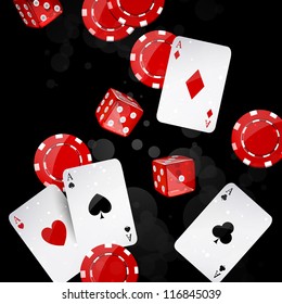 Vector illustration of casino elements