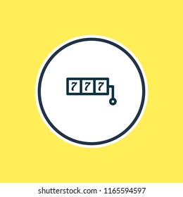 Vector illustration of casino icon line. Beautiful lifestyle element also can be used as slot machine icon element.