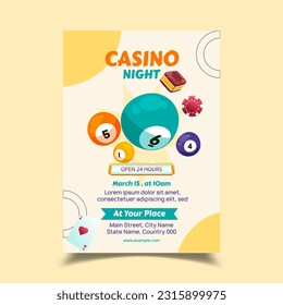 Vector Illustration of Casino Night Flyer Poster