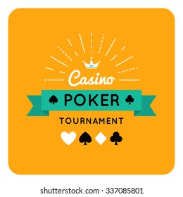 Vector illustration of Casino, Poker, chip design with crown . 