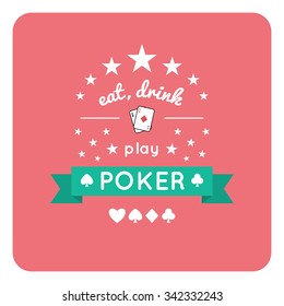 Vector illustration of Casino, Poker, chip design with card . 