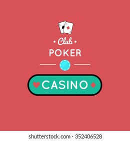 Vector illustration of Casino, Poker, chip design with card . 