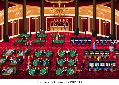 A vector illustration of casino scene