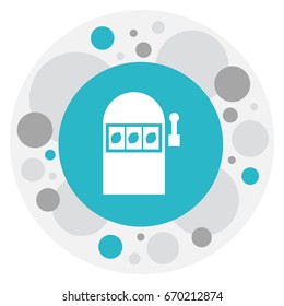 Vector Illustration Of Casino Symbol On Slot Machine Icon. Premium Quality Isolated Jackpot Element In Trendy Flat Style.