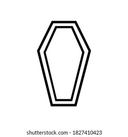 Vector illustration of a casket icon with outline style.