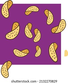 Fichas de yuca de la ilustración del vector