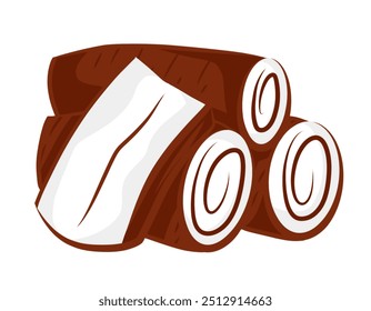 Vector illustration, cassava root (Manihot esculenta, also known as manioc) isolated on white background, as a banner, poster or national tapioca day template.