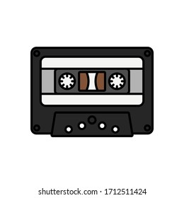 vector illustration cassette flat design icon outline
