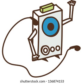 Vector illustration of a cassette player