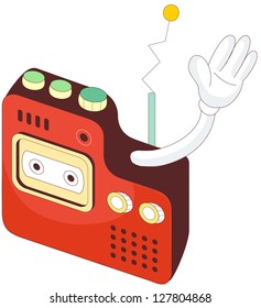A vector illustration of cassette recorder