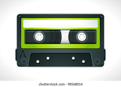 vector illustration of of cassette tape against white background