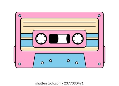 vector illustration of a cassette tape isolated on white for banners, cards, flyers, social media wallpapers, etc.