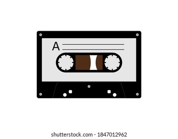 Vector illustration of a cassette tape on a white background