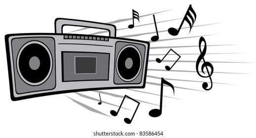 vector illustration cassette tape recorder