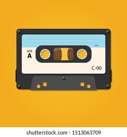 vector illustration of cassette tape in retro style