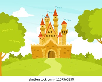 Vector Illustration of a Castle