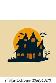 
vector illustration of castle house silhouette