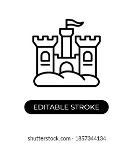 Vector illustration castle icon or logo black color with line design style