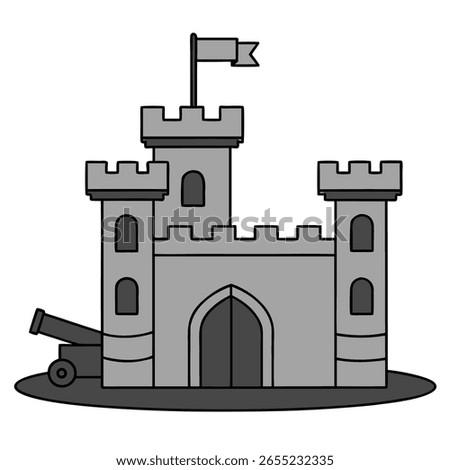vector illustration of a castle on a hill a whimsical building design symbol	
