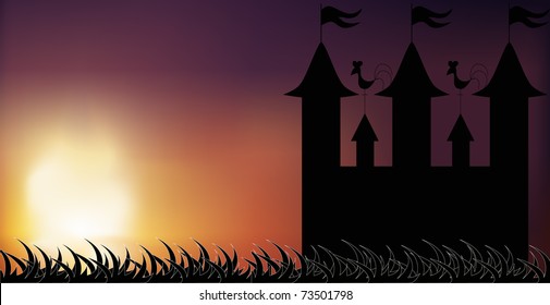 vector illustration of castle silhouette