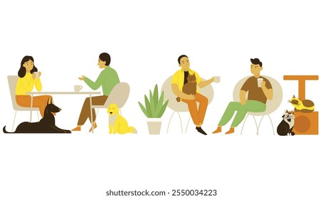 vector illustration of casual conversation collection with a simple and elegant design concept