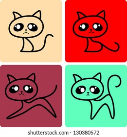  Vector illustration of cat