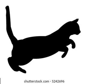 Vector Illustration of a cat about to pounce