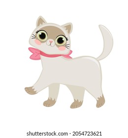 vector illustration with cat. animal character, cute children's illustration, cartoon style. 